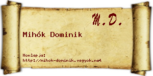 Mihók Dominik névjegykártya